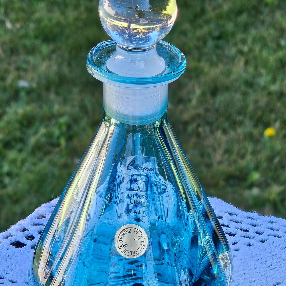 heavy leaded glass decanter for perfume or other Cristallo Al Piambo Collezione